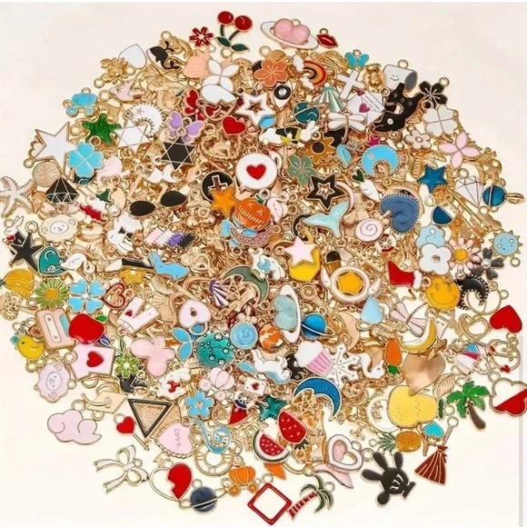 🔴 5 for $10 ONE Heart MADE with LOVE Charm Pendant for Jewelry Making - Picture 4 of 9